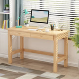 Natural Rectangle Wood Soft Close Drawer Computer Desk Image - 3