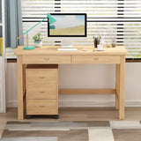 Natural Rectangle Wood Soft Close Drawer Computer Desk Image - 5