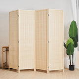 Natural Rectangular Bamboo Folding Privacy Room Divider Image - 1