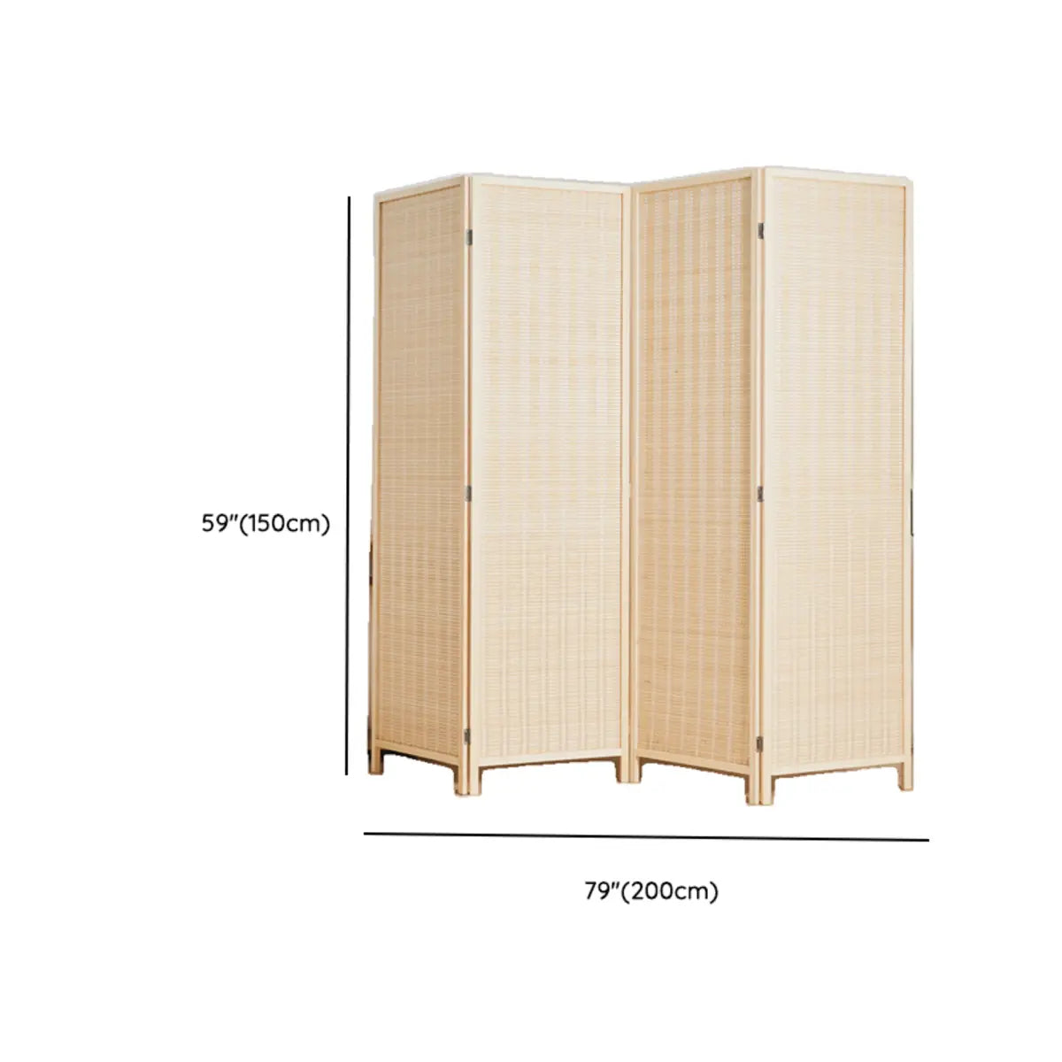 Natural Rectangular Bamboo Folding Privacy Room Divider Image - 11