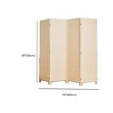 Natural Rectangular Bamboo Folding Privacy Room Divider Image - 11