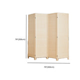 Natural Rectangular Bamboo Folding Privacy Room Divider #size