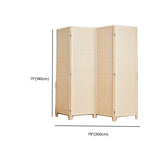 Natural Rectangular Bamboo Folding Privacy Room Divider Image - 7