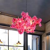 Natural Restaurant Floral Pink Blossom Chandelier Image - 1