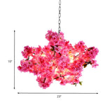 Natural Restaurant Floral Pink Blossom Chandelier #size