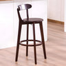 Natural Round Beech Cotton Backrest Wood Bar Stool Image - 29