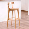 Natural Round Beech Cotton Backrest Wood Bar Stool Image - 64