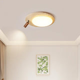 Natural Round Stone Flush Mount Ceiling Light Bedroom Image - 4