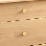 Natural Rubberwood Drawers Keyboard Tray Writing Desk Image - 10