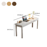 Natural Rubberwood Drawers Rectangle Writing Desk #size