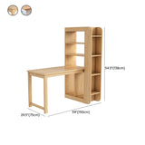 Natural Rubberwood Tableside Storage Writing Desk Image - 10