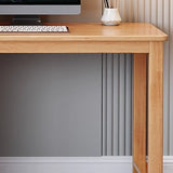 Natural Rubberwood Tableside Storage Writing Desk Image - 8