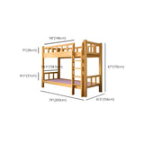 Natural Solid Wood Space-Saving Bunk Bed with Headboard #size