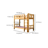 Natural Solid Wood Space-Saving Bunk Bed with Headboard Image - 12