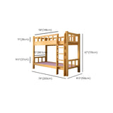 Natural Solid Wood Space-Saving Bunk Bed with Headboard Image - 13