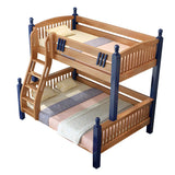 Natural Solid Wood Storage Kids Bunk Bed with Shelves Image - 5