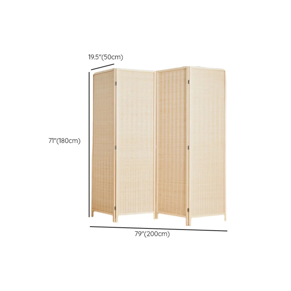 Natural Square Bamboo Privacy Foldable Room Divider Image - 10