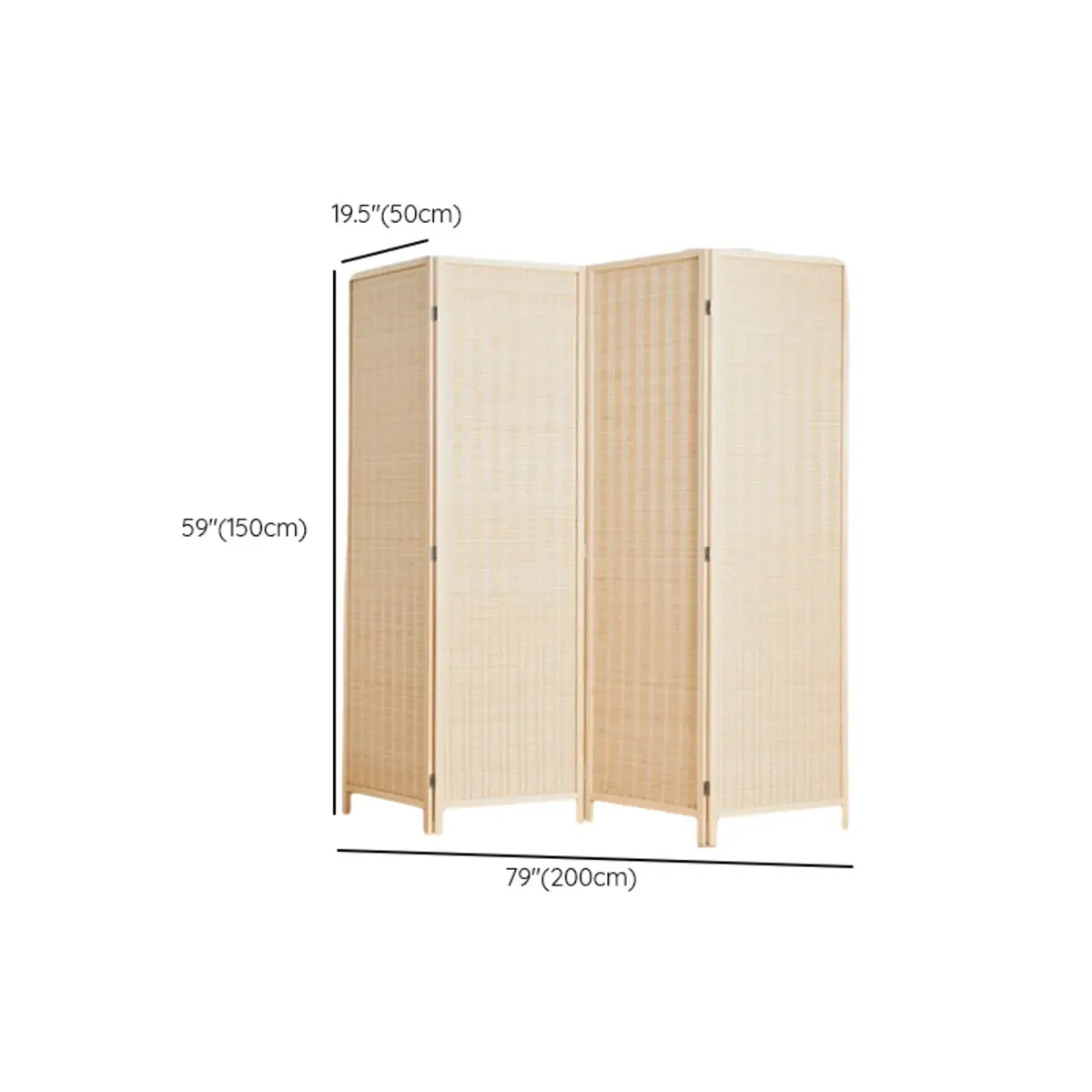 Natural Square Bamboo Privacy Foldable Room Divider Image - 14