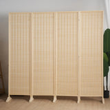 Natural Square Bamboo Privacy Foldable Room Divider Image - 2