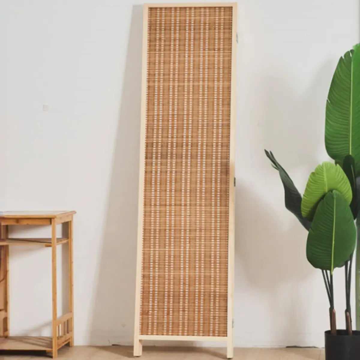 Natural Square Bamboo Privacy Foldable Room Divider Image - 7