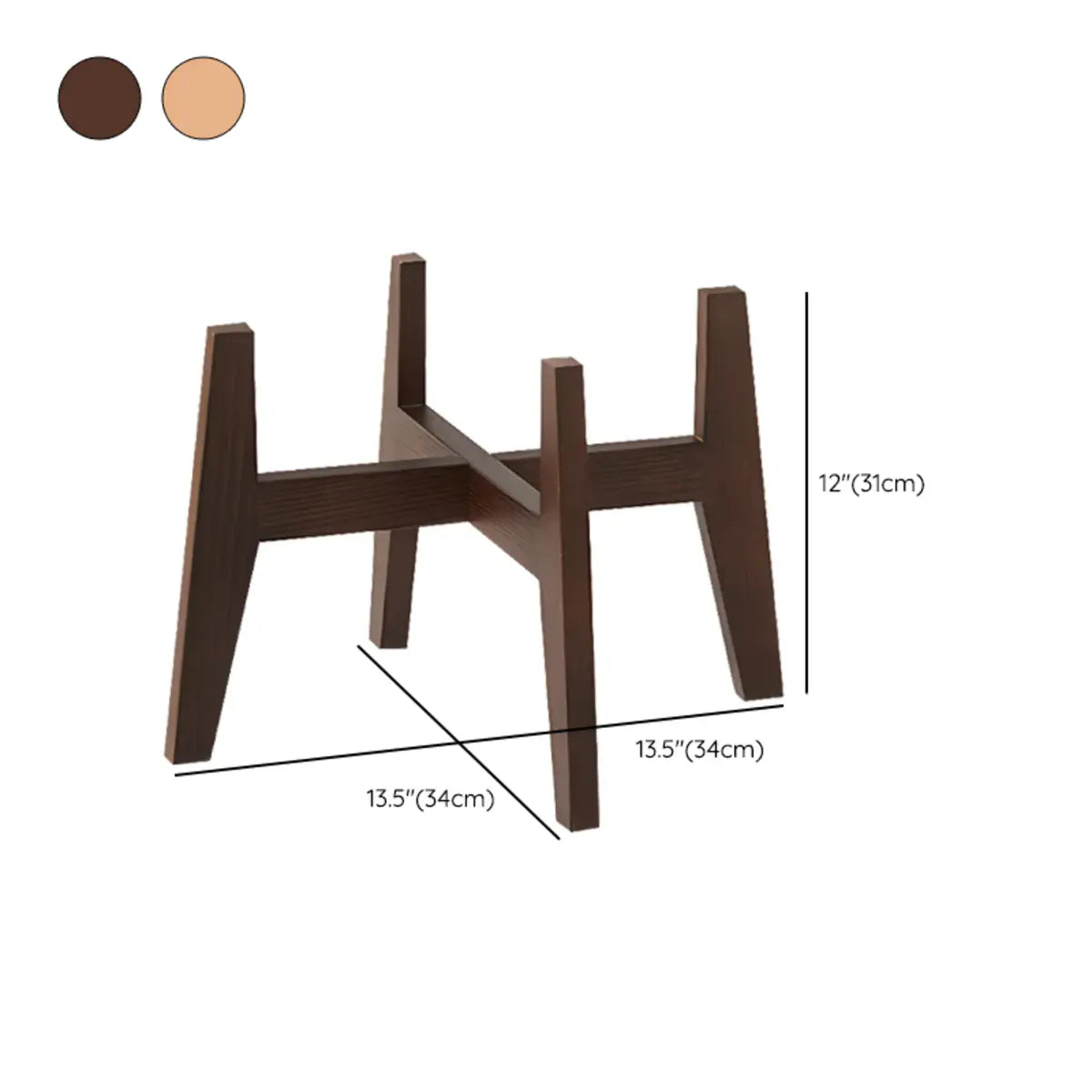 Natural Square Beech Wood Tetrapod Small Plant Stand Image - 14