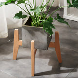 Natural Square Beech Wood Tetrapod Small Plant Stand Image - 4