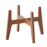 Natural Square Beech Wood Tetrapod Small Plant Stand Image - 9