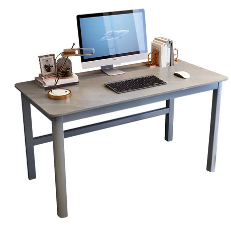 Natural Stone Rectangle Rubberwood Standard Gaming Desk Image - 2