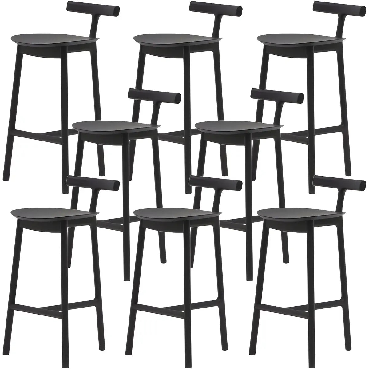 Natural Tripod Ash Wood Fabric Seating Armless Bar Stool Image - 15