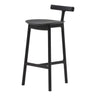 Natural Tripod Ash Wood Fabric Seating Armless Bar Stool Image - 2