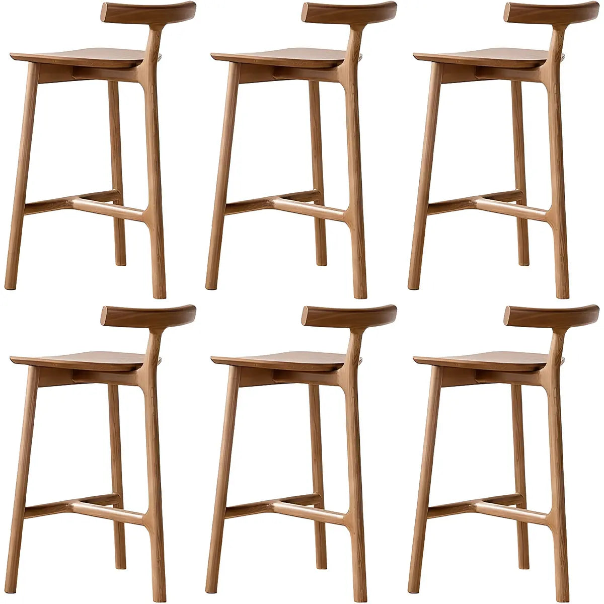 Natural Tripod Ash Wood Fabric Seating Armless Bar Stool Image - 22