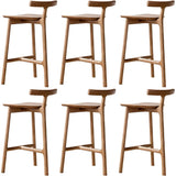 Natural Tripod Ash Wood Fabric Seating Armless Bar Stool Image - 22