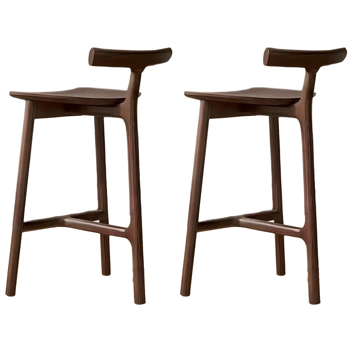 Natural Tripod Ash Wood Fabric Seating Armless Bar Stool Image - 28