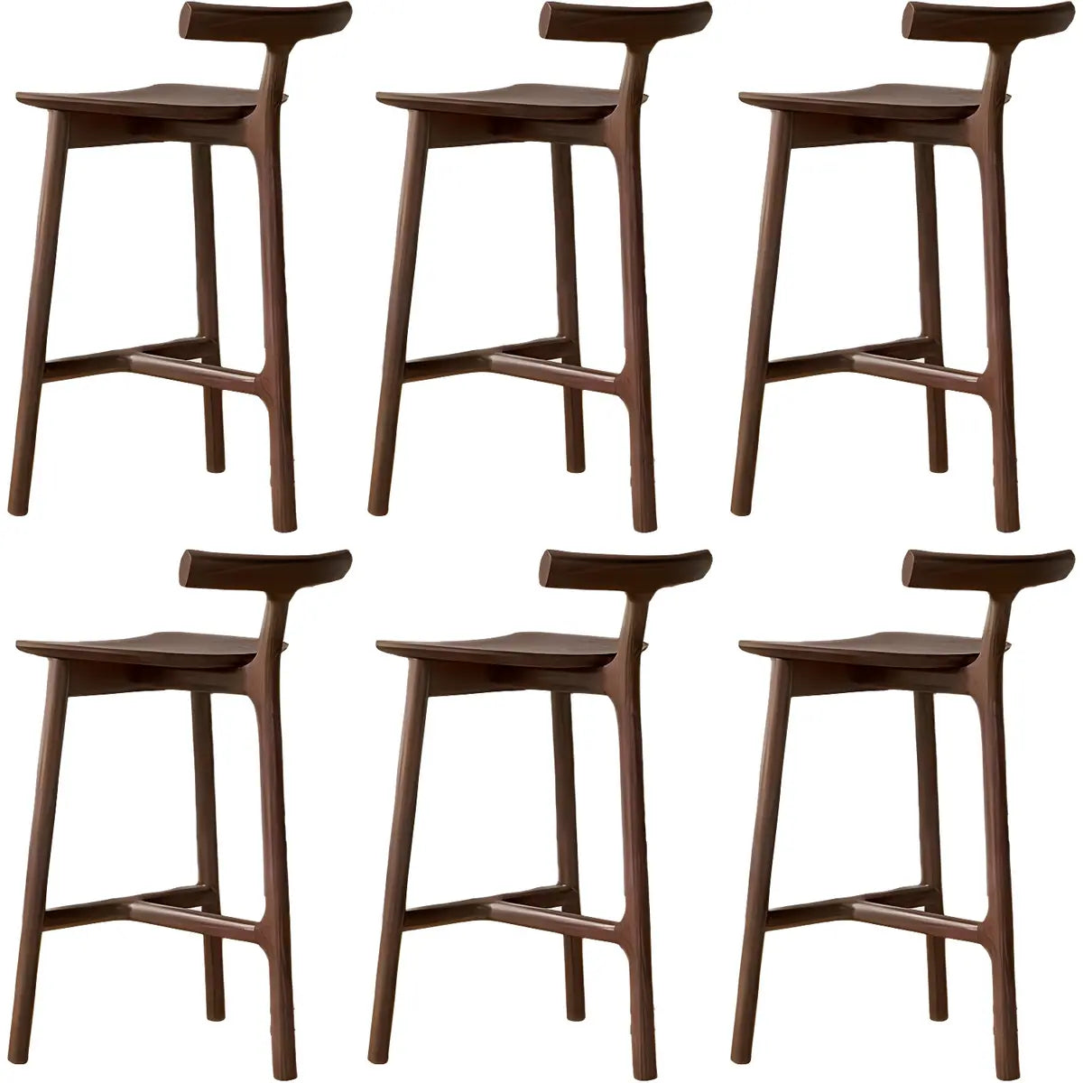 Natural Tripod Ash Wood Fabric Seating Armless Bar Stool Image - 30