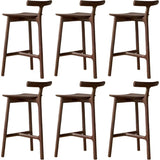 Natural Tripod Ash Wood Fabric Seating Armless Bar Stool Image - 30