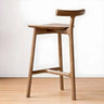 Natural Tripod Ash Wood Fabric Seating Armless Bar Stool Image - 5