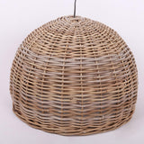 Natural Weave Dome Rattan Pendant Light Adjustable Cord Image - 11