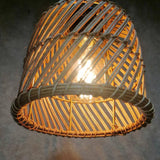 Natural Weave Dome Rattan Pendant Light Adjustable Cord Image - 12