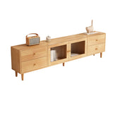 Natural-White Wood TV Stand with Drawers Cabinet Image - 7