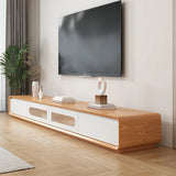 Natural-White Wooden Drawers Cabinet Long TV Stand Image - 14