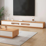 Natural-White Wooden Drawers Cabinet Long TV Stand Image - 15