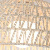 Natural White Woven Rattan Dome Dining Room Pendant Light Image - 9