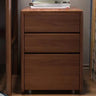 Natural Wood 3 Drawers Small Removable Filing Cabinet Image - 2