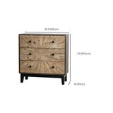 Natural Wood Black Base Horizontal Chest with Drawers Image - 12