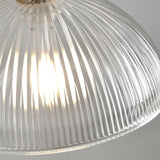 Natural Wood Clear Frosted Glass Dome Pendant Lights Image - 18