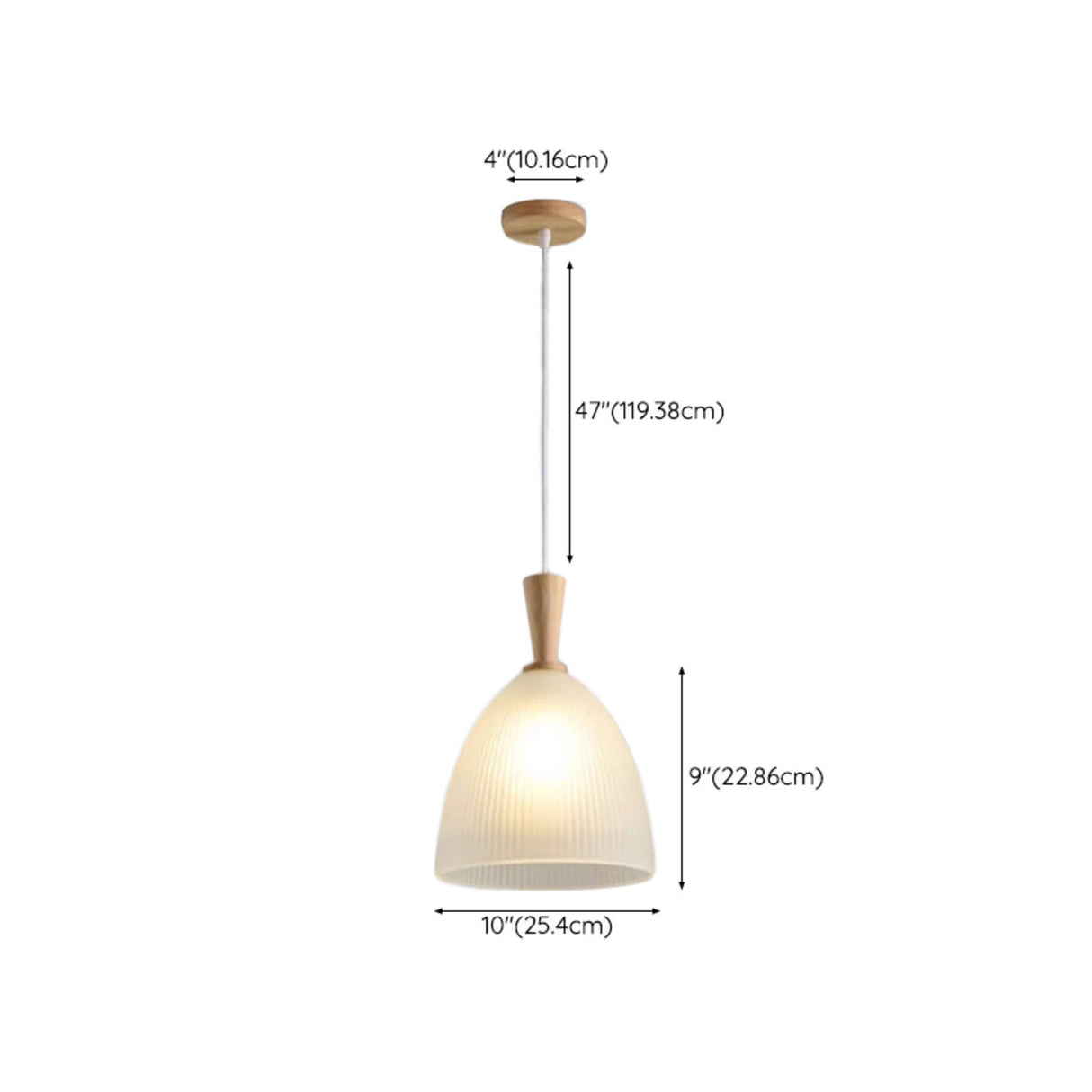 Natural Wood Clear Frosted Glass Dome Pendant Lights Image - 23