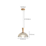 Natural Wood Clear Frosted Glass Dome Pendant Lights Image - 24