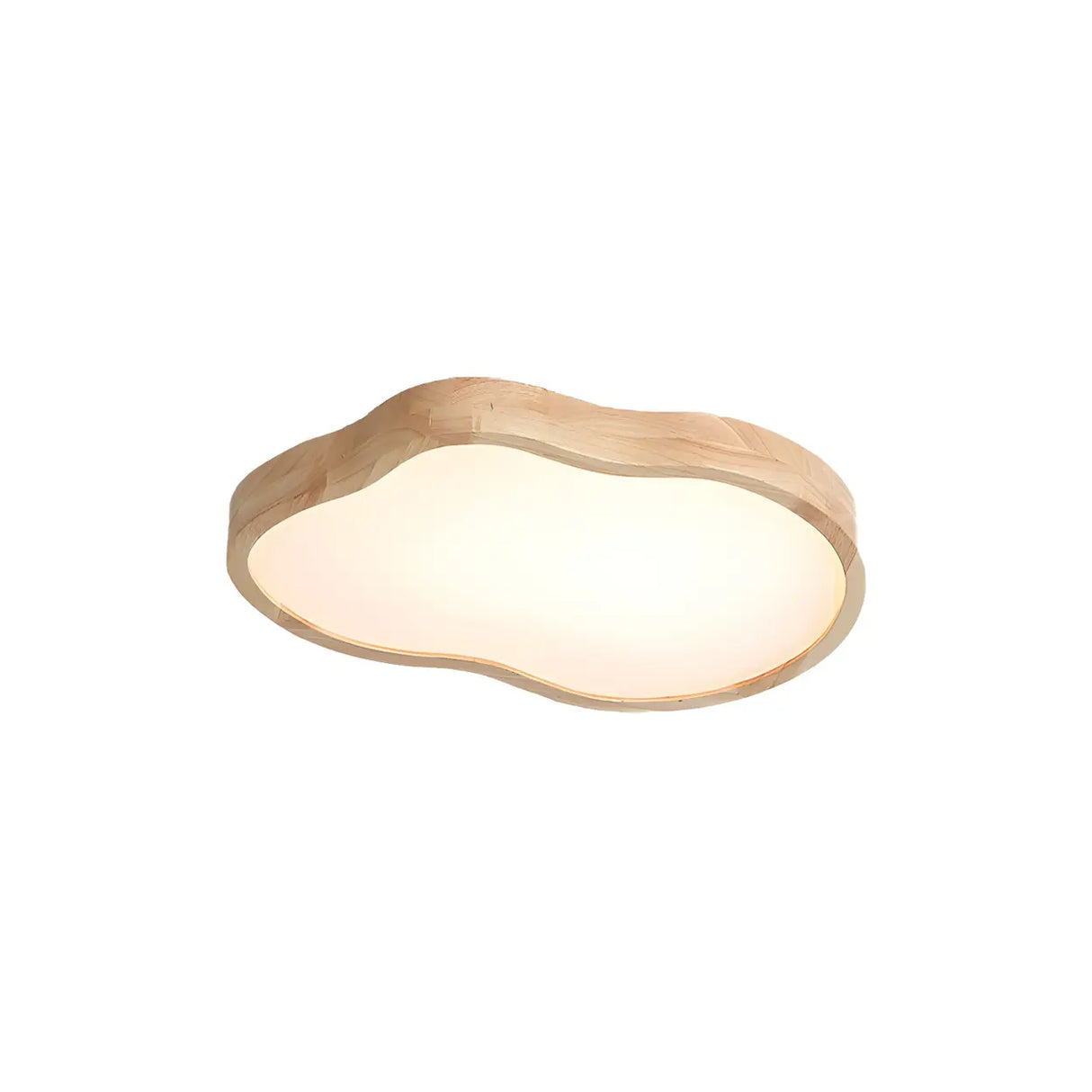 Natural Wood Cloud-Shaped LED Flush Mount Light 3-Light Image - 5