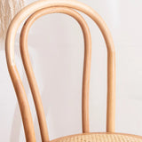 Natural Wood Curved Slat Back Rattan Dining Chairs Image - 14