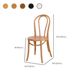 Natural Wood Curved Slat Back Rattan Dining Chairs Image - 21